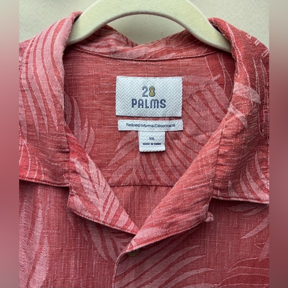 28 Palms Hawaiian Style Silk and Linen blend Shirt Men's XXL - Picture 3 of 7